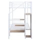 preview thumbnail 8 of 11, Twin Over Twin Metal Bunk Bed with Ladder and Wardrobe, White