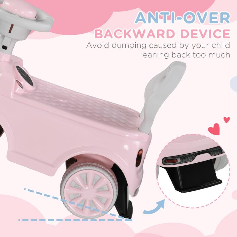 Toddler Ride on Toy, Foot to Floor Sliding Car with Horn, Working Steering Wheel & No Tip Anti-Over-Backwards System