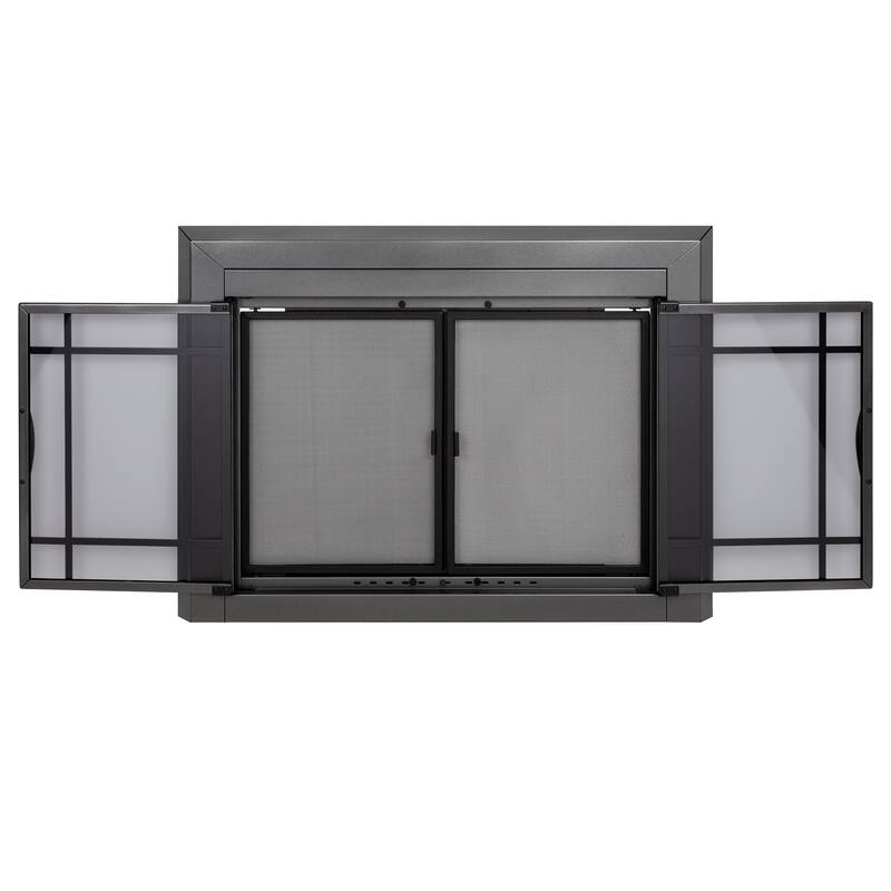 Pleasant Hearth Easton Fireplace Glass Door Small Black