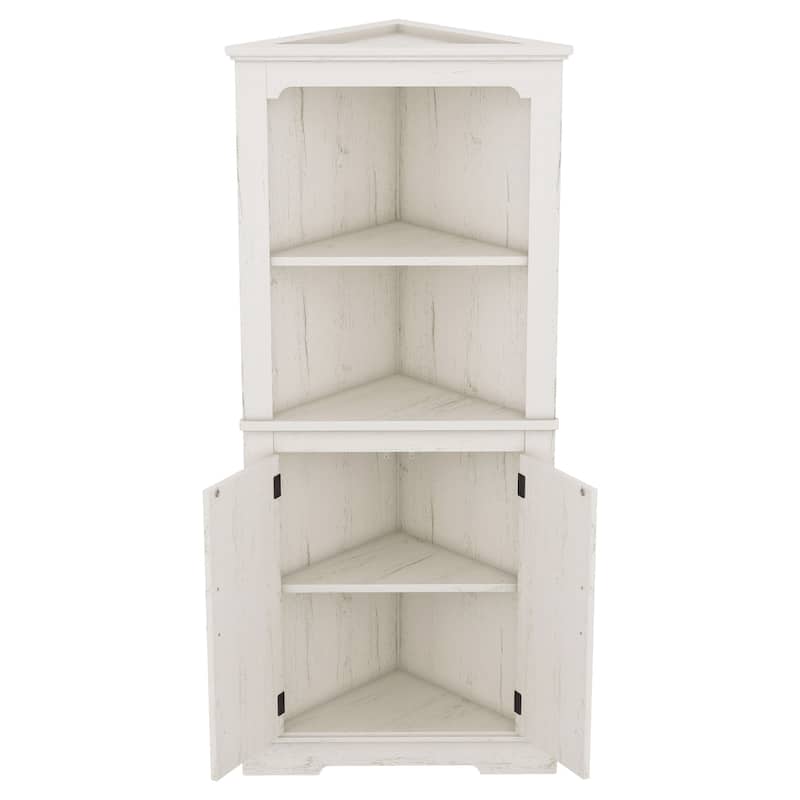 Tall Corner Cabinet With Doors For Living Room, Bathroom, Dining Room Or Kitchen