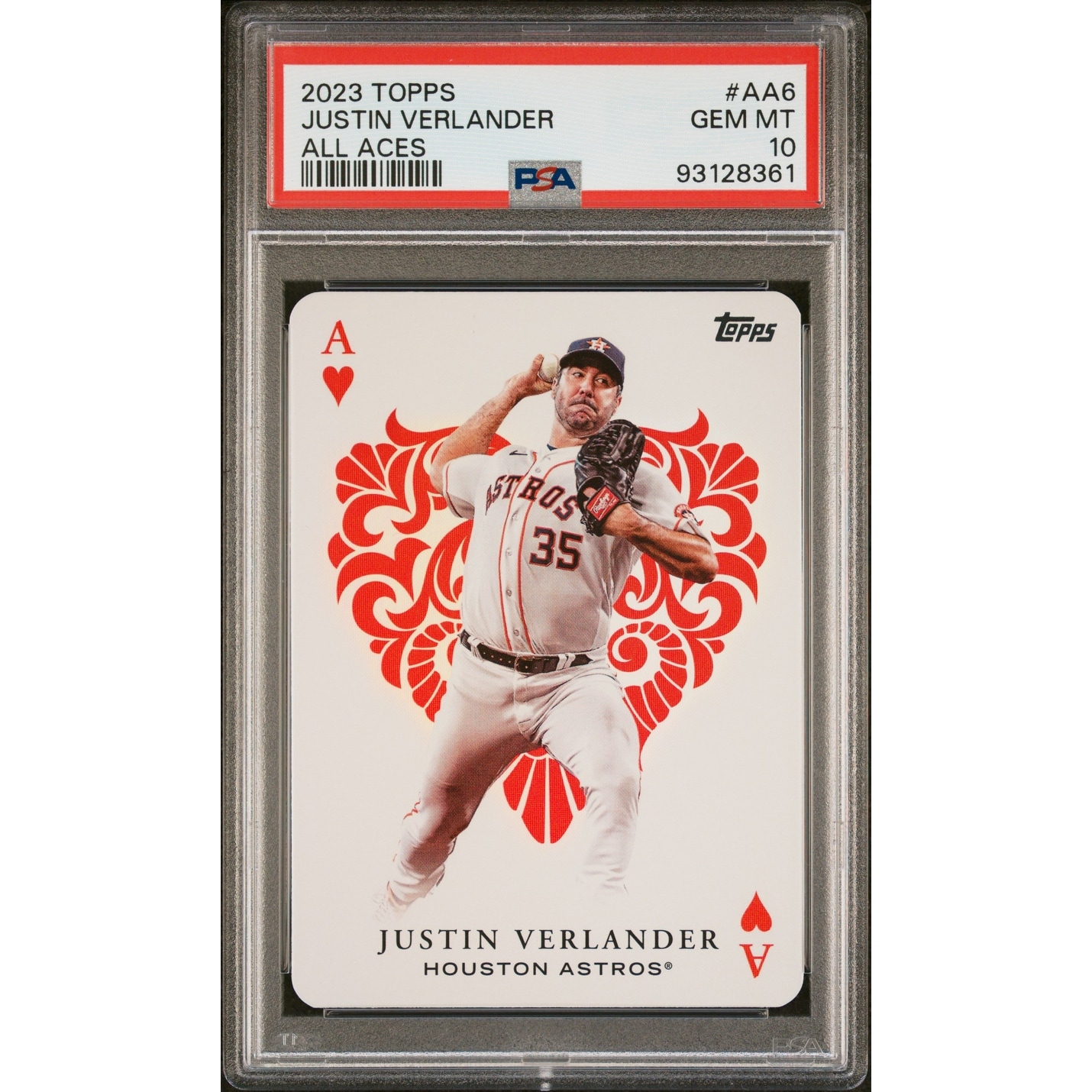 Justin Verlander 2023 Topps All Aces Baseball Card #AA6 Graded PSA 