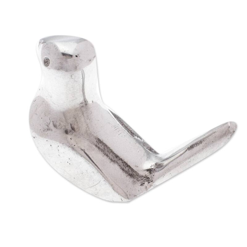 Novica Handmade Shining Dove Pewter Ring Holder