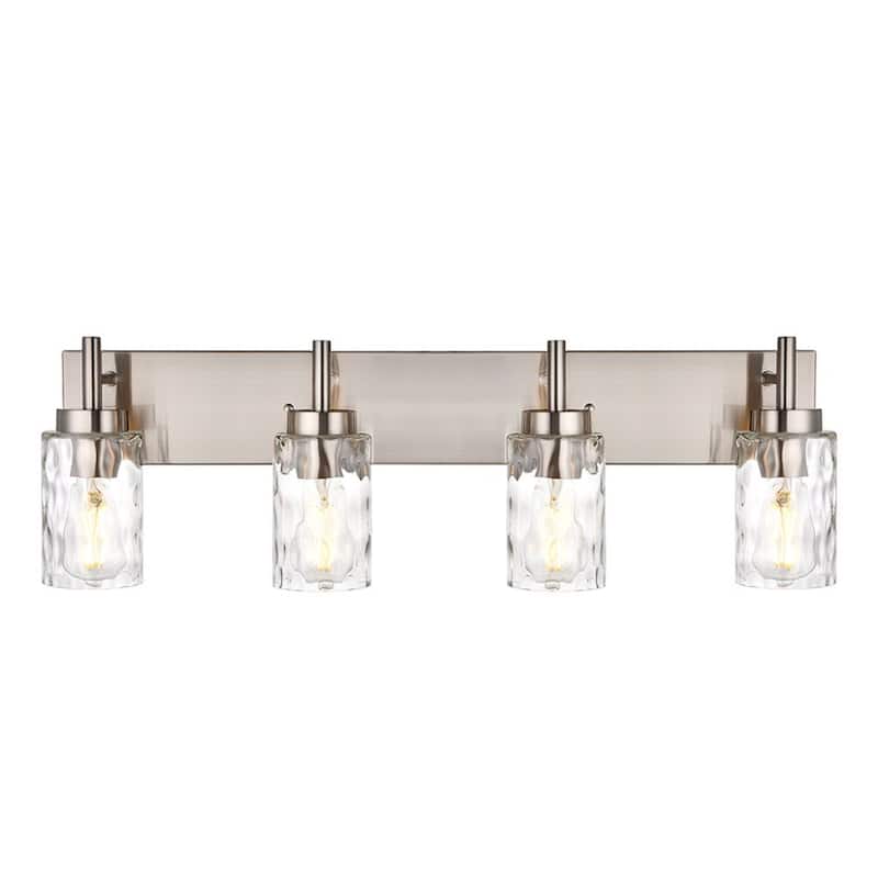 4-Light Vanity Light with Hammered Glass