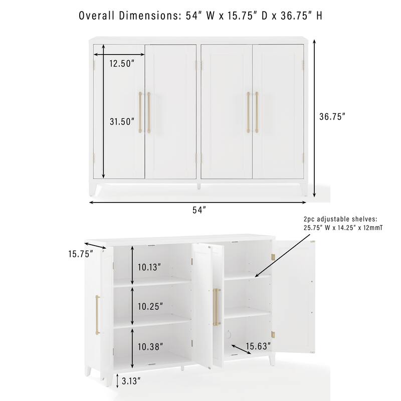 Crosley Roarke 3-Piece Sideboard And Pantry Set