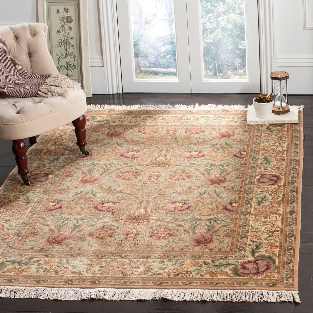 SAFAVIEH Couture Hand-knotted Versailles Frosa Traditional Oriental Silk Rug