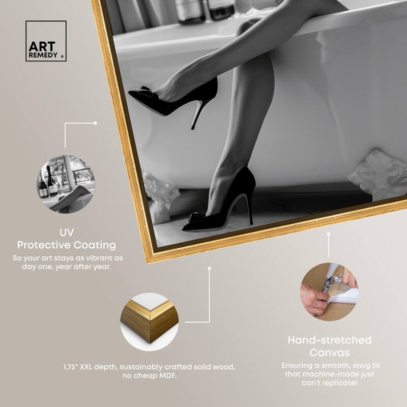 Bathtub Sit Back Glam Canvas by Art Remedy