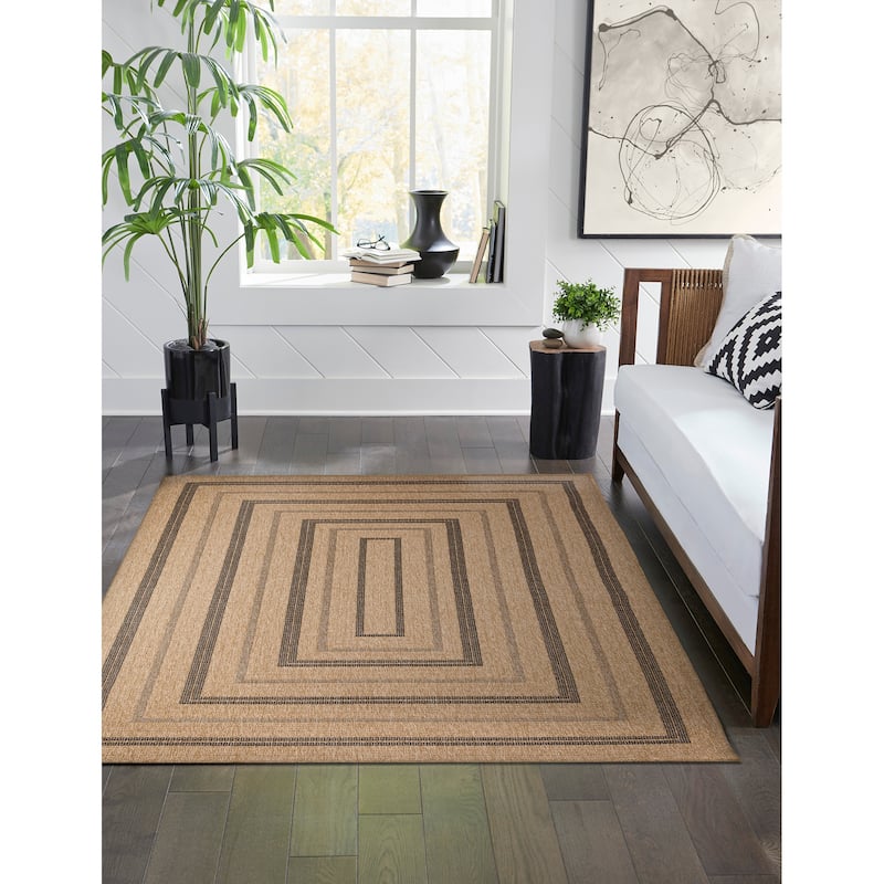 Liora Manne Sahara Multi Border Indoor/Outdoor Rug