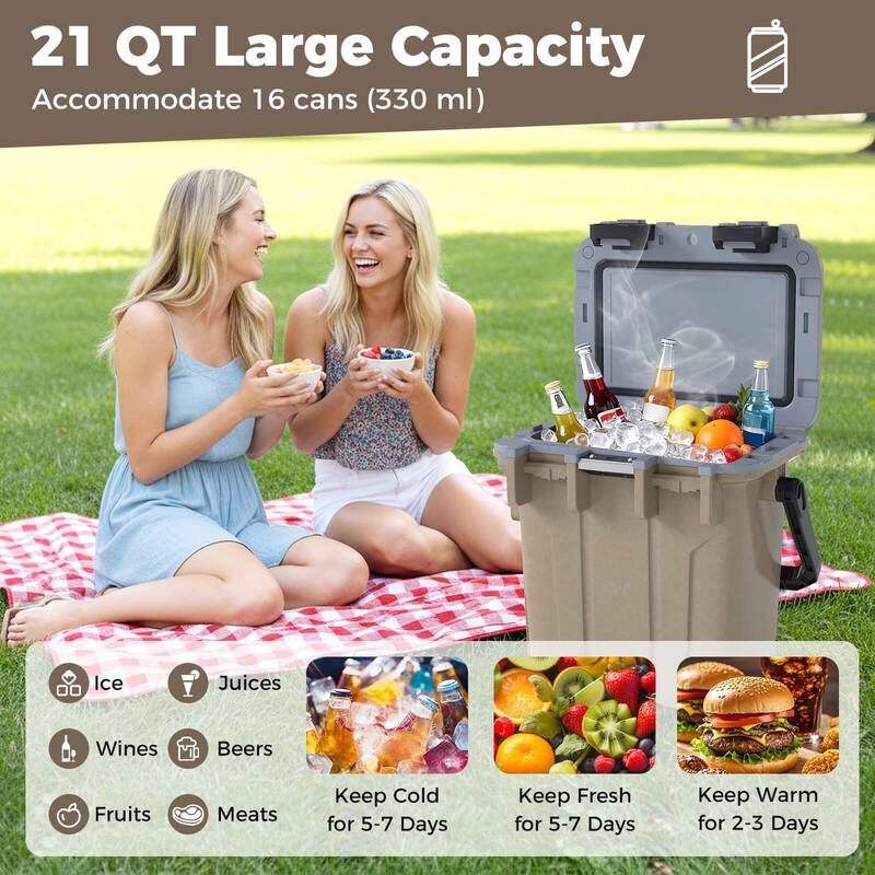 Costway 21 QT Ultra-Light Injection Molded Cooler with Swing-up Handle - See Details