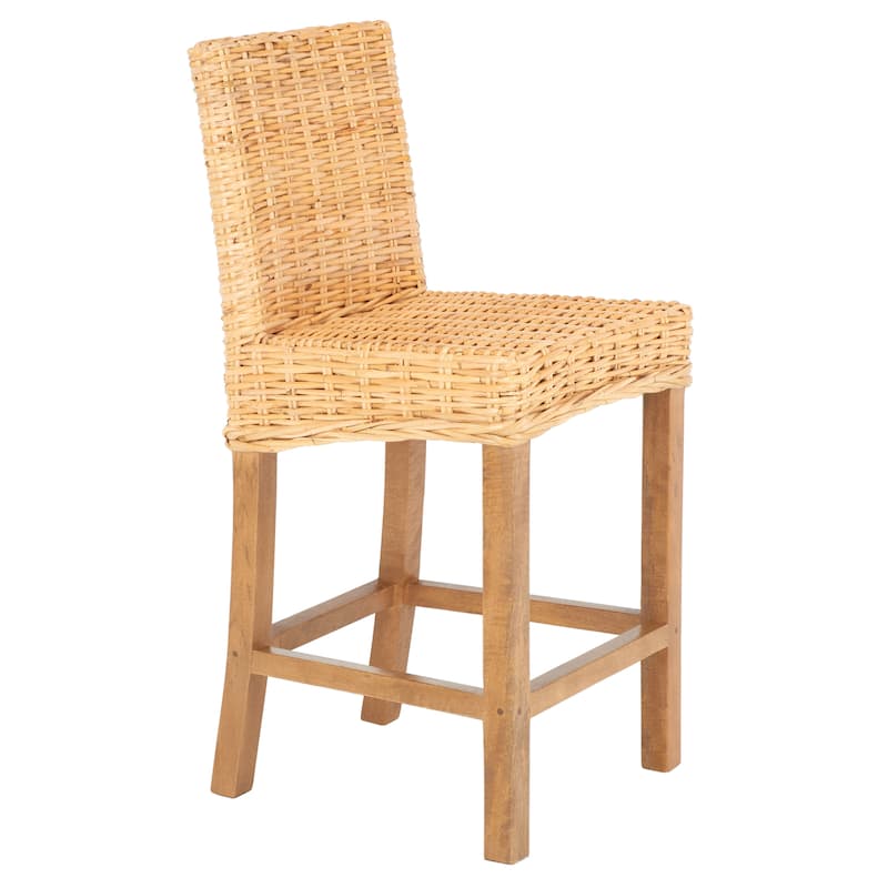 SAFAVIEH Tobie Rattan 23.6-inch Counter Stool
