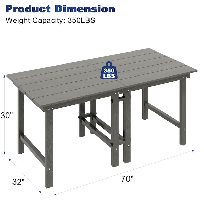 5 Piece HDPE Outdoor Dining Table Sets
