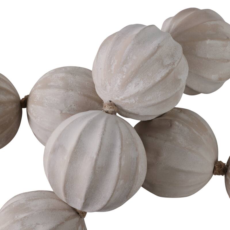 Bead Strand with Leather Tassel Accents - 53" x 3" x 3"