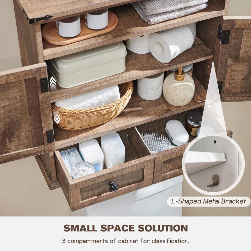24" Farmhouse Wide Bathroom Wall Cabinet, Medicine Cabinet