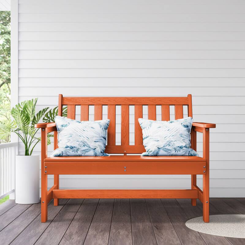 Outdoor 2-Person Garden Bench 42.92-in W x 35.83-in H