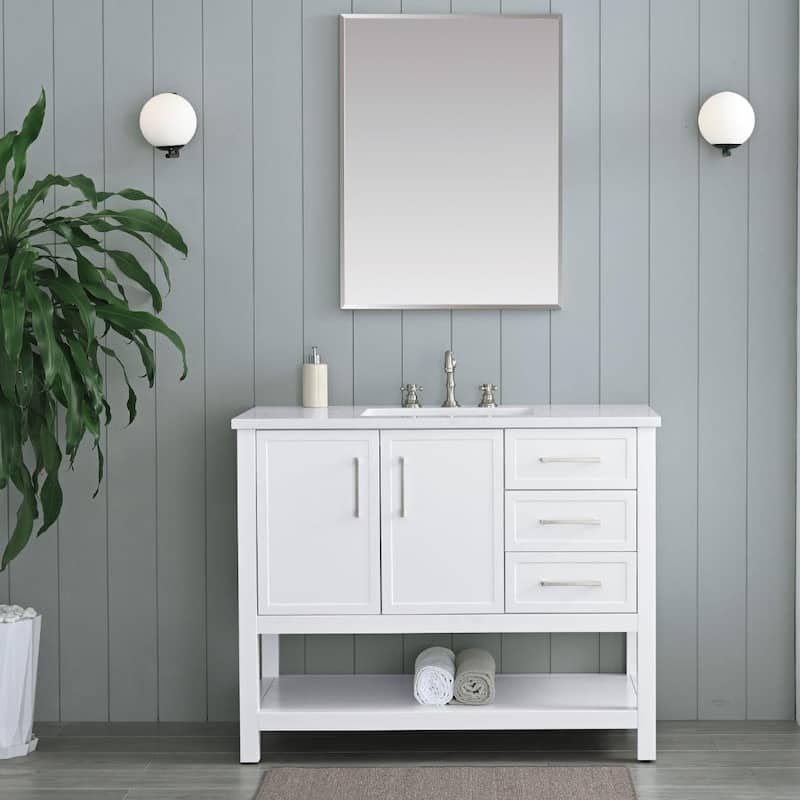Sudio Design Arlo 42" Bathroom Vanity - 42" Single Sink - White