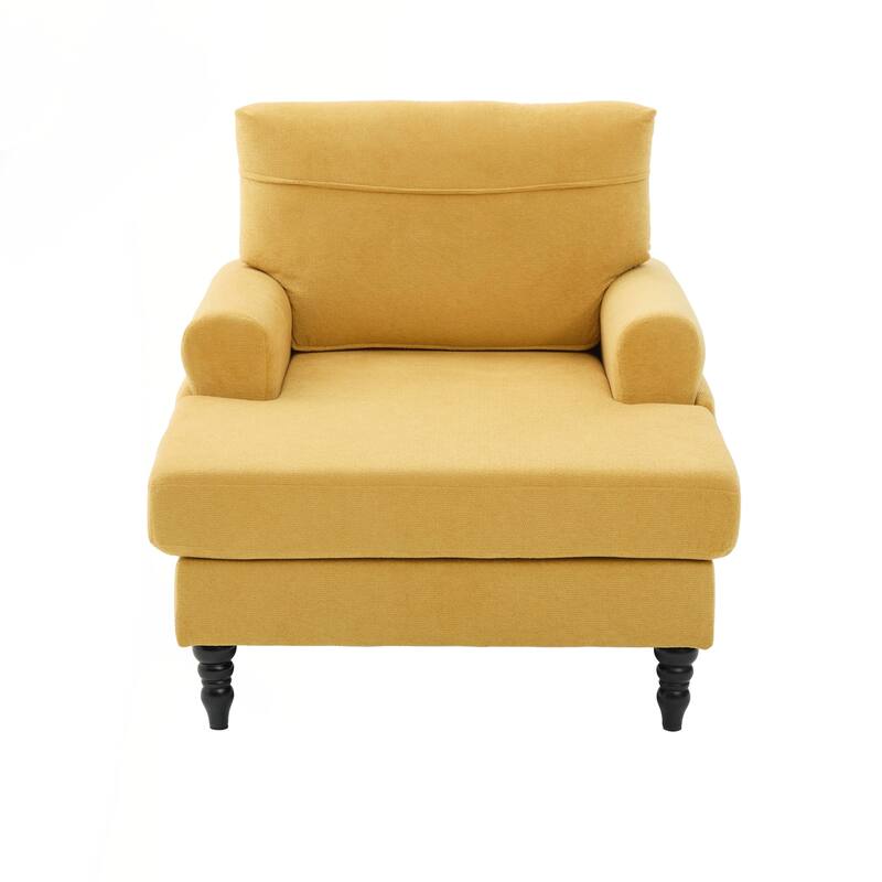 Modern Minimalist Chenille Fabric Chaise Lounge Recliner Single Sofa Living Room Bedroom