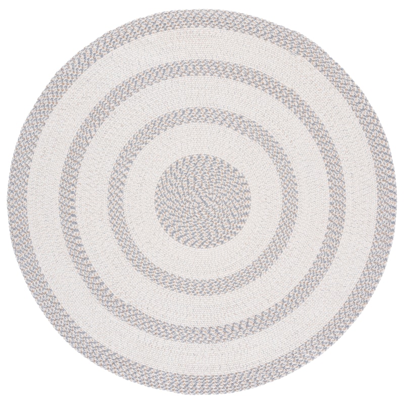 SAFAVIEH Handmade Braided Culita Cotton Reversible Rug - 4' x 6' Oval - Ivory/Grey