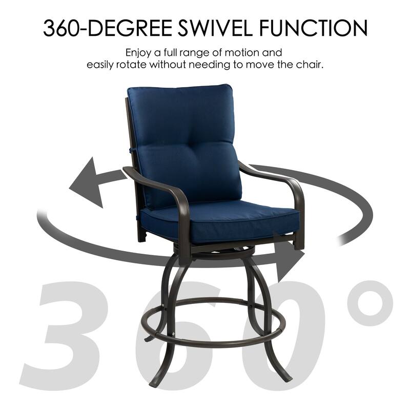 Kozyard Isabella High Swivel Bar Stools/Chair Set