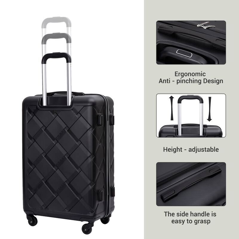 3PCS Expandable Hardshell Luggage Sets with 4PCS Storage Bag Set and Waterproof Portable Bag
