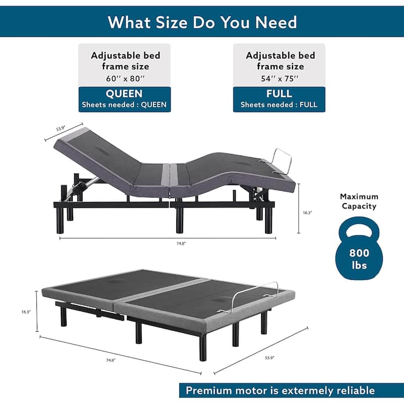 FlexiRest: Pain Relieving Adjustable Bed Frame, 3 Mode Massage with Timer, Zero Gravity Adjustable Bed Base, 3 Speed