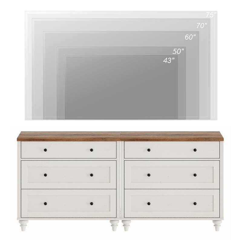 WAMPAT 3 Drawer Dresser ,Wood Storage Dresser for Bedroom