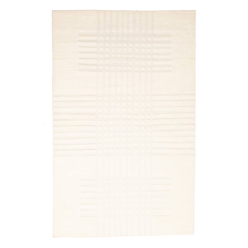 ECARPETGALLERY Hand-knotted Tangier Cream Wool Rug - 4'11 x 7'11