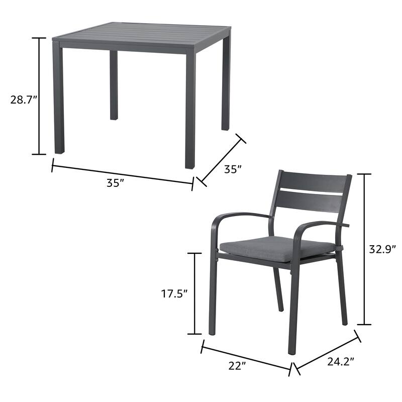 5-Piece Outdoor Aluminum Dining Set