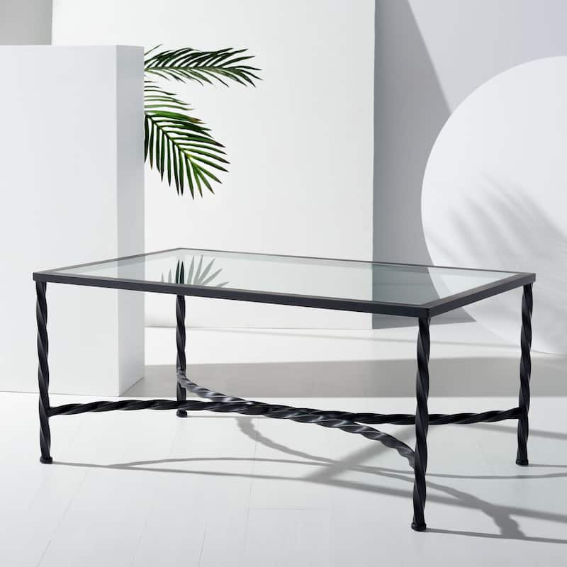 SAFAVIEH Couture Matilda Gold Leaf Glass Coffee Table