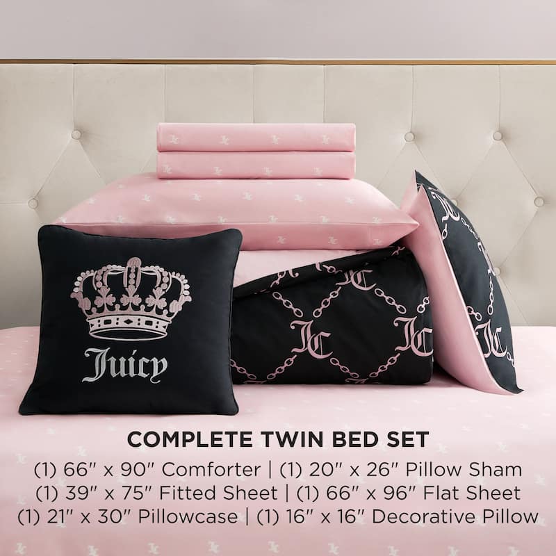 Juicy Couture Link Printed Bed-in-a-Bag Comforter Set