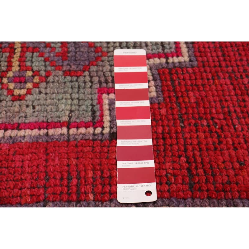 ECARPETGALLERY Hand-knotted Melis Vintage Red Wool Rug - 3'2 x 10'3