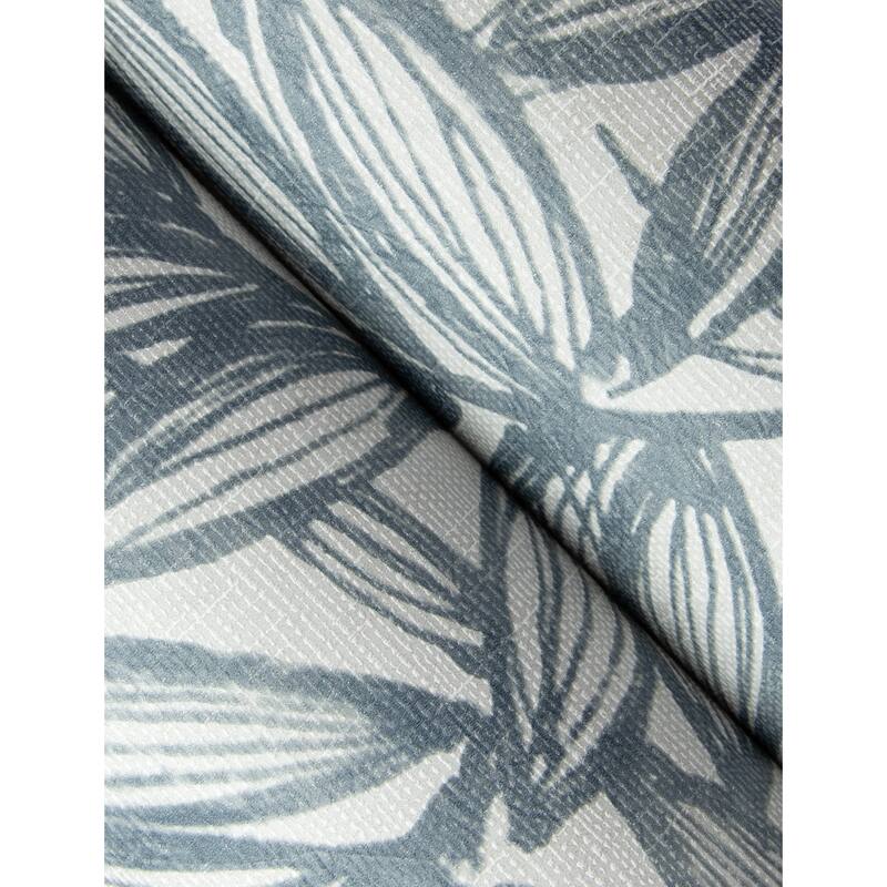A-Street Prints Rhythmic Denim Leaf Wallpaper