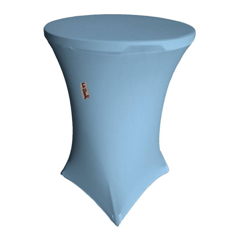 Round Spandex Cover For Cocktail Highboy Table, 32-Inch Round 42-Inch High - 32" x 32" x 42" - Blue Light