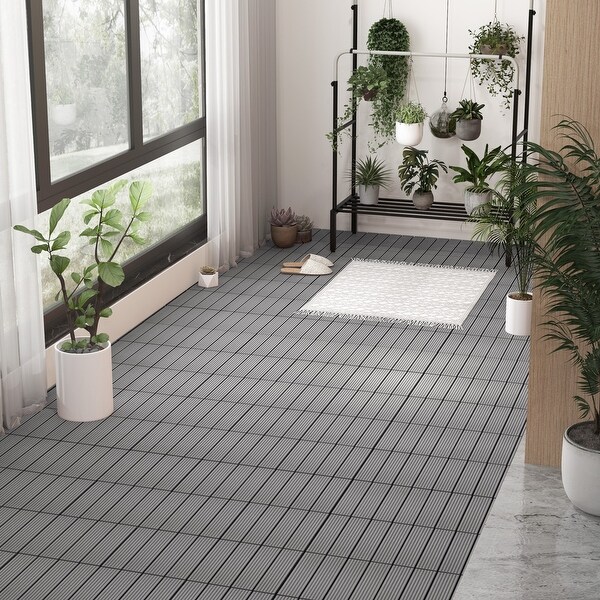 12x12 Inch 18-Piece Interlocking Deck Tiles for Outdoor Spaces