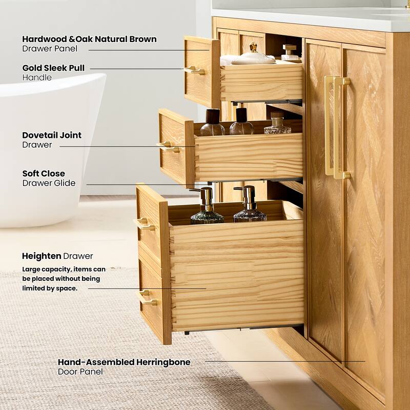 Jakarta Bath Vanity with Quartz Stone Top without Mirror