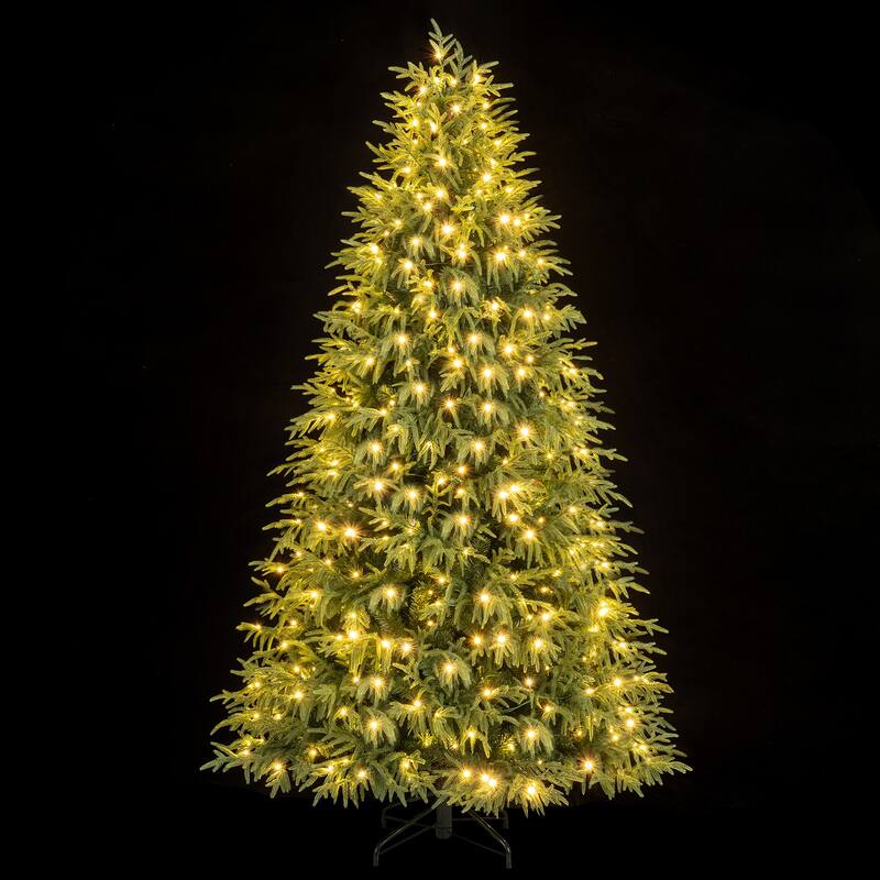 Gymax 7 FT Outdoor Artificial Christmas Tree w/ 1217 Branch Tips 400