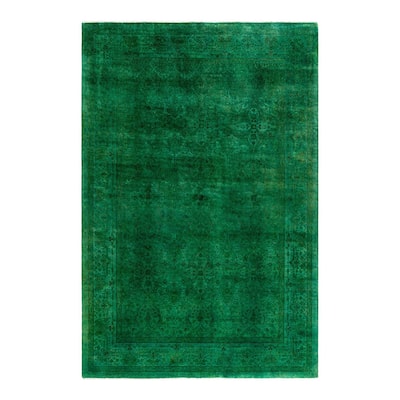 Contemporary Overdyed Wool Hand Knotted Area Rug - 6' 3" x 9' 3"
