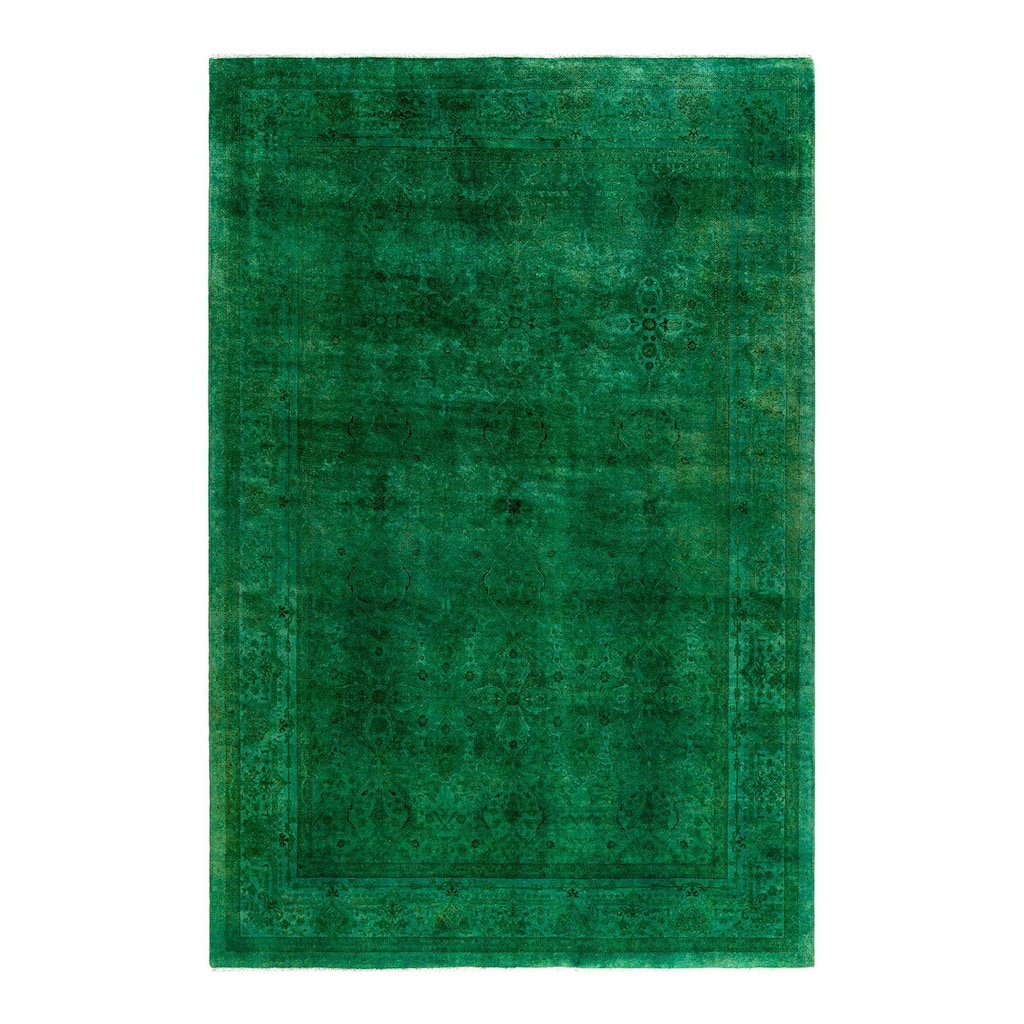 Contemporary Overdyed Wool Hand Knotted Area Rug - 6' 3" x 9' 3"