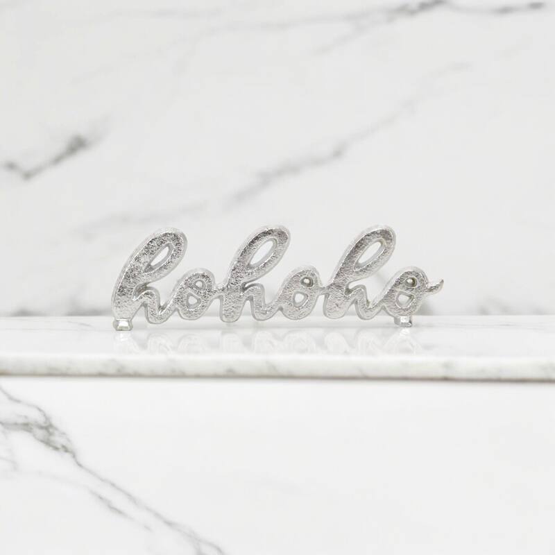 Clara "hohoho" Cast Iron Table Sign - Silver