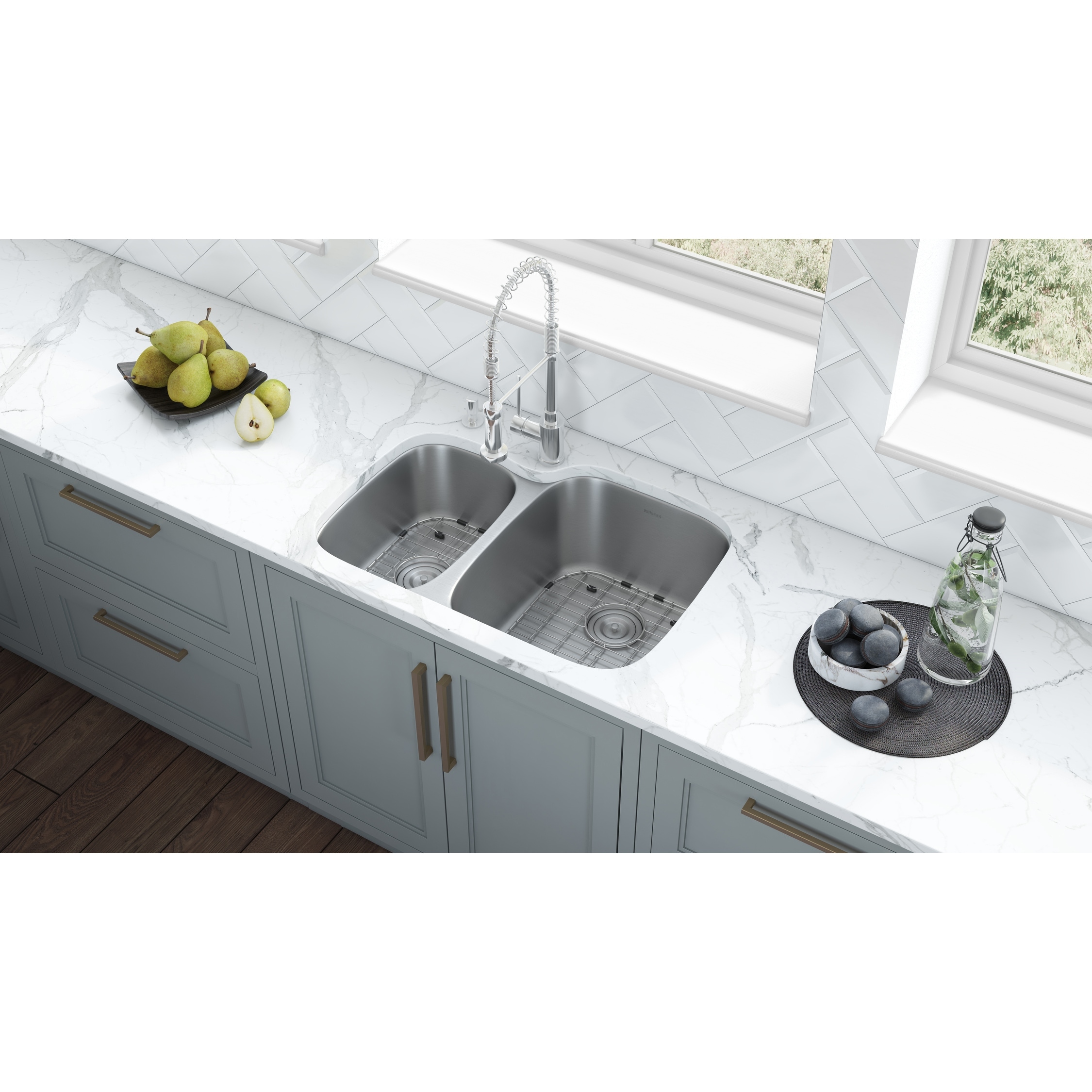 Ruvati 29 Inch Undermount 40 60 Double Bowl 16 Gauge Stainless Steel Kitchen Sink Rvm4505 29 1 2 X 5 8 Overstock
