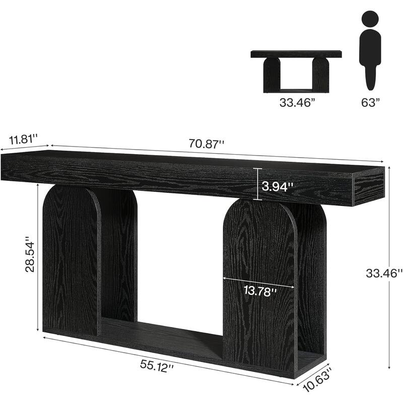 70" Durable Minimalism Console Table for Living Room and Entryway