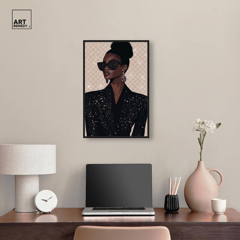 Elegant Woman Sparkle Canvas by Art Remedy