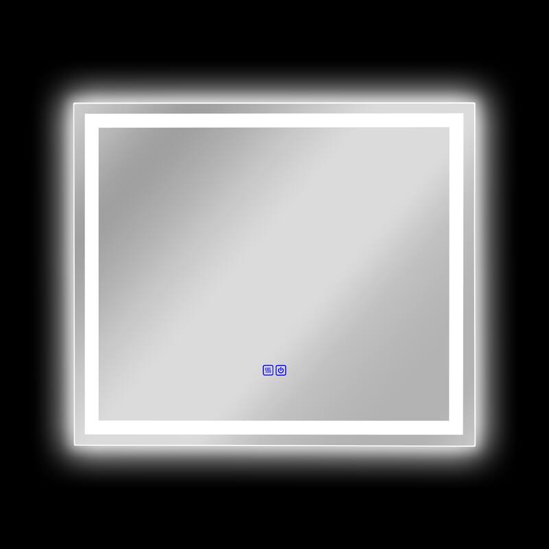 Frameless Wall Mounted LED Bathroom Mirror - Colorless