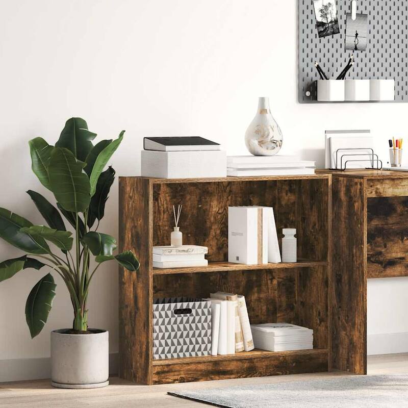 vidaXL Bookshelf Smoked Oak Engineered Wood Compact Bookshelf - Smoked oak (1)