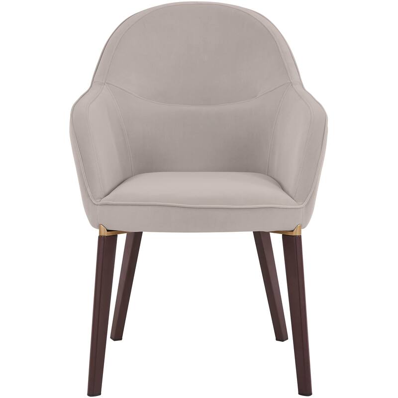 Elias Dining Chair Upholstered in Leather Velvet and Powder Coated Legs Set of 2