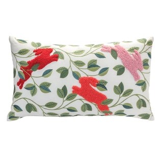 Embroidered Rabbits Throw Pillow 12