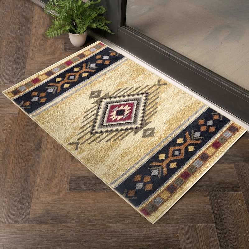 Tribes GC_YLS4003 Cream Southwest Area Rug