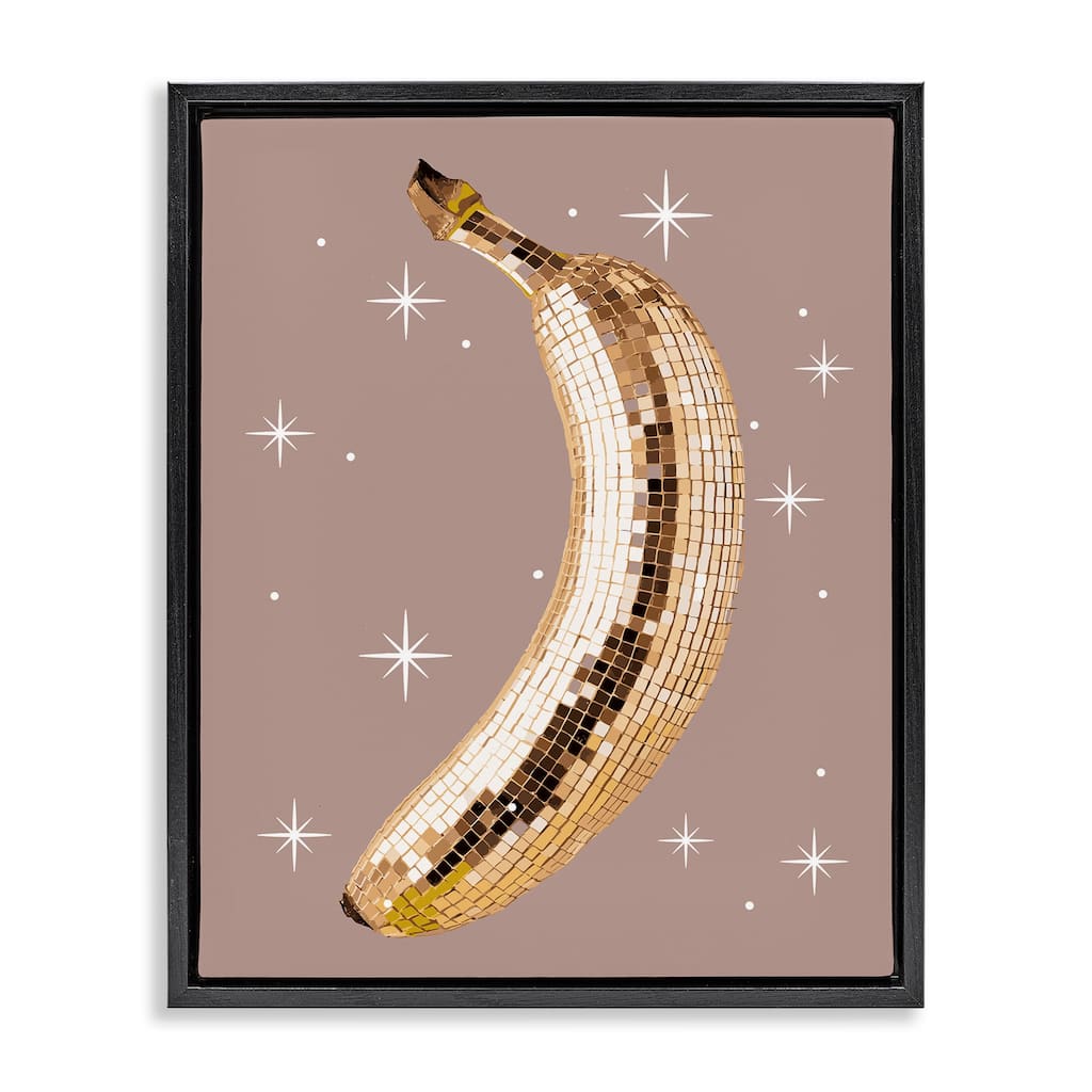 Stupell Luminous Glam Banana Framed Floater Canvas Wall Art Design By Lil' Rue