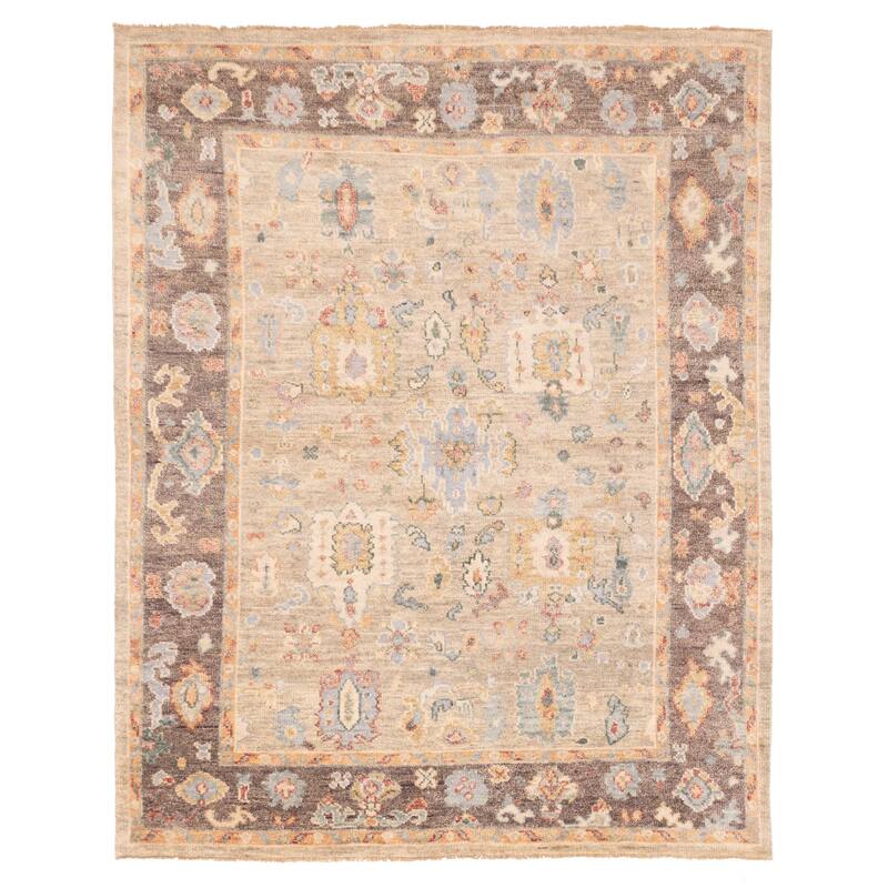 ECARPETGALLERY Hand-knotted Jules Serapi Light Khaki Wool Rug - 7'10 x 9'11
