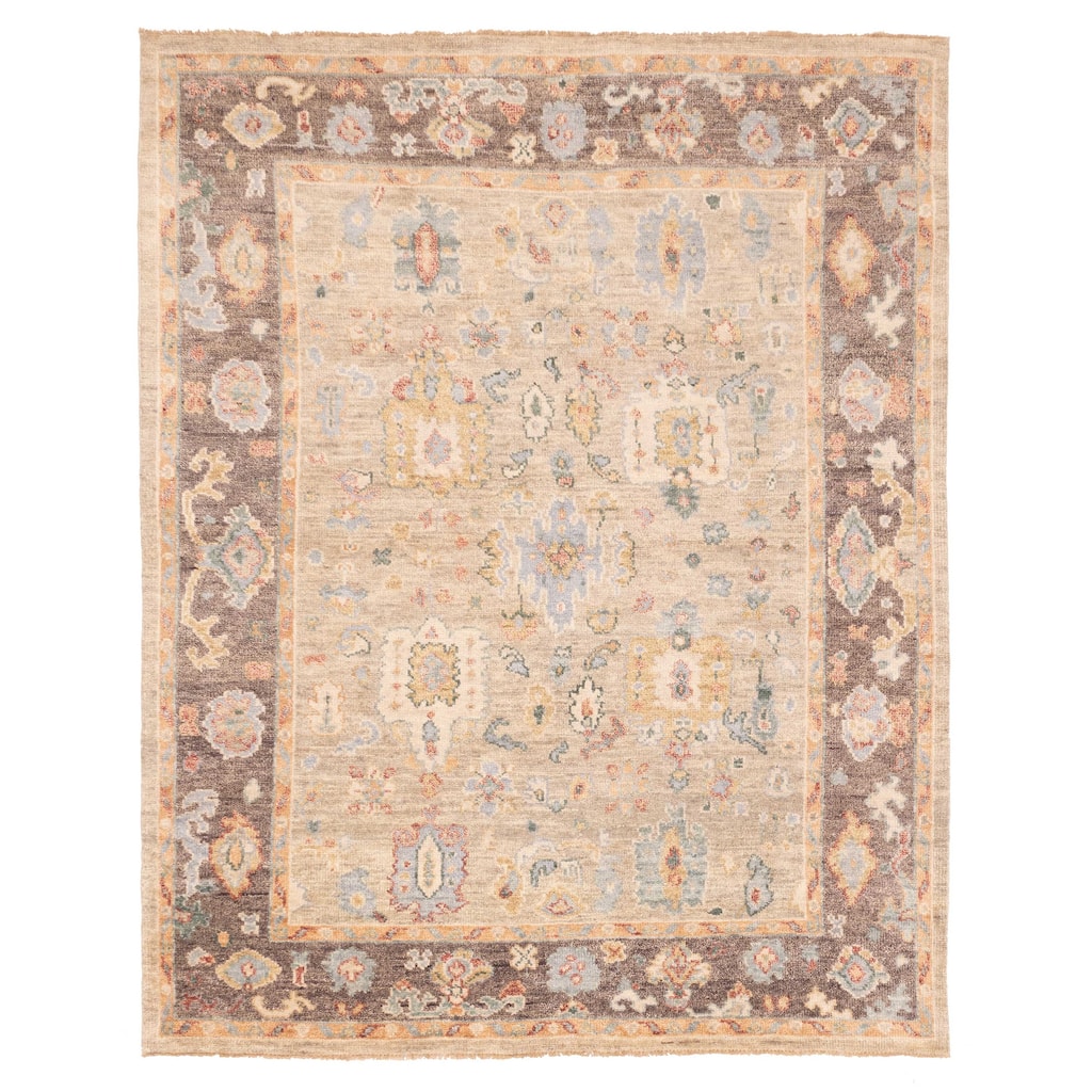 ECARPETGALLERY Hand-knotted Jules Serapi Light Khaki Wool Rug - 7'10 x 9'11