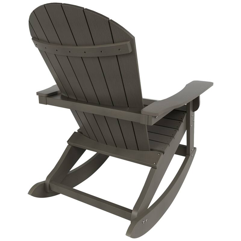 Vineyard HIPS Outdoor Eco-Friendly All Weather Seashell Rocking Adirondack Chair with Side Table (2-Piece Set)