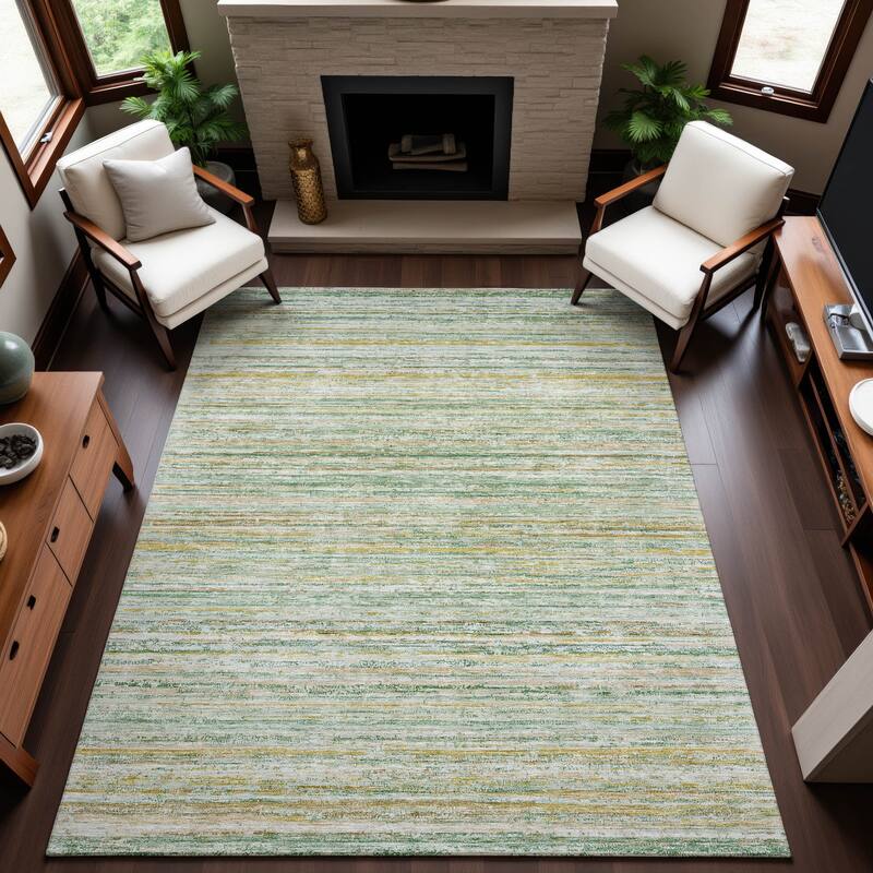 Premium Washable Super Soft Ombre Stripes Mayfield Rug - Mint - 2'6" x 3'10"